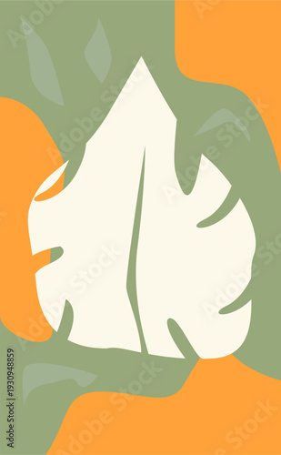 abstract botanical poster. wall art poster. tropical wall art vector and poster.