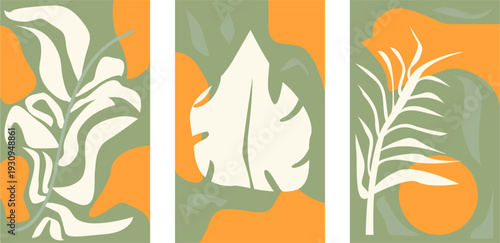 abstract botanical poster. wall art poster. tropical wall art vector and poster.