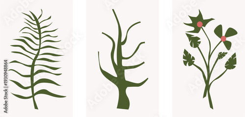 abstract botanical poster. wall art poster. tropical wall art vector and poster.