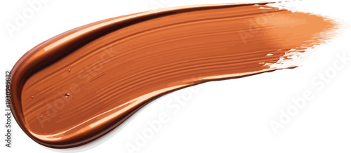 Rich bronze makeup foundation smear shows deep warm tan skin tone color.