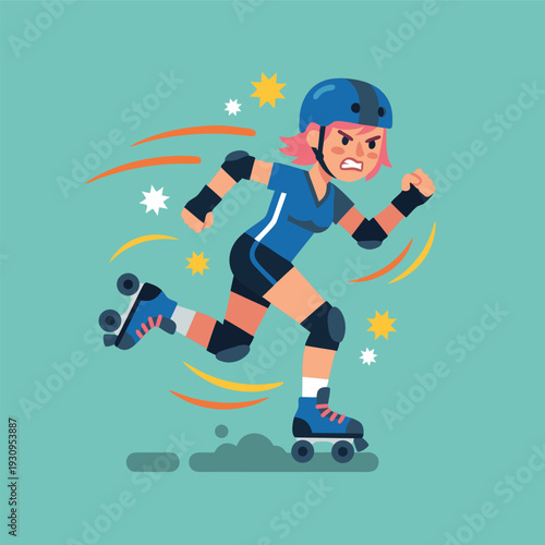 Roller Derby Athlete in Action.