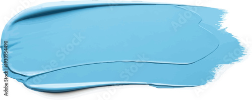 Single bright cyan paint smear creates a bold texture stroke against white.