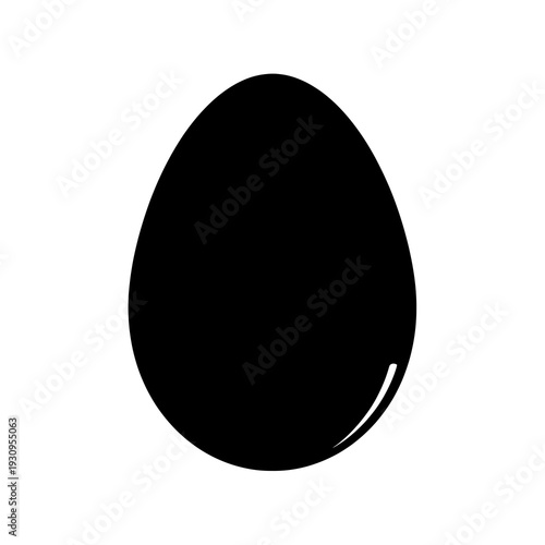 Minimalist black egg icon isolated on white background
