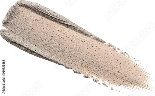 Beige exfoliating face scrub texture smear sample shows fine grains.