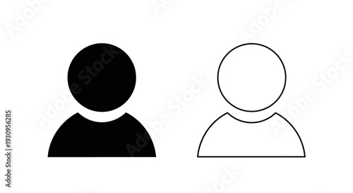 Black and white silhouette of two people standing side by side, one filled and one outline Vector
