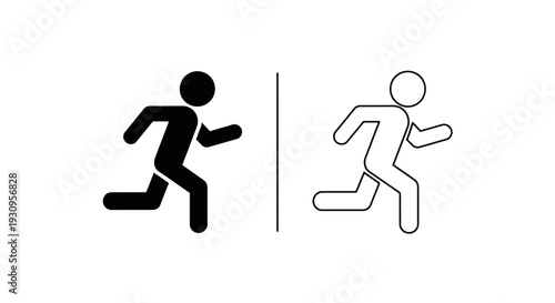 Running figure silhouette icon set vector illustration design Vector