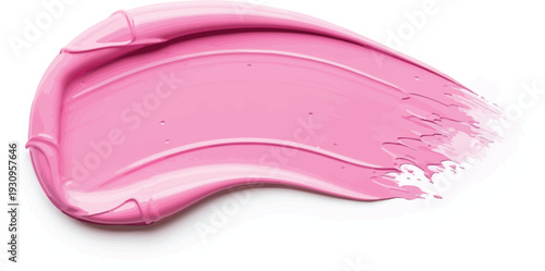 Thick swatch of bright rosy pink cream material shows creamy texture on.