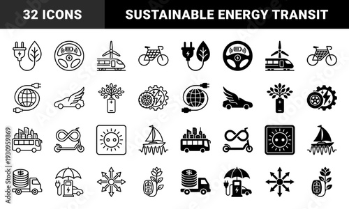 Sustainable transportation and renewable energy concepts featuring hybrid symbols of electric vehicles green power plants and eco friendly urban mobility
