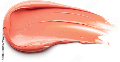 Thick smear of vibrant coral lipstick shows glossy product texture.