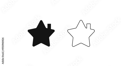 Black and white star outline design elements for graphic designers Vector