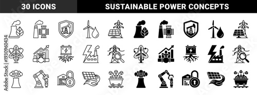 Industrial energy hybrid concepts featuring power plant with leaf wind turbine with water drop solar panel with electric grid and battery with root