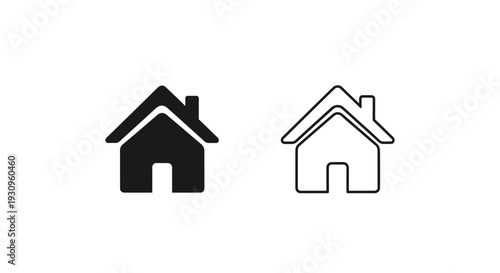 Minimalist house icon design, modern home symbol, simple house icon, clean house outline Vector