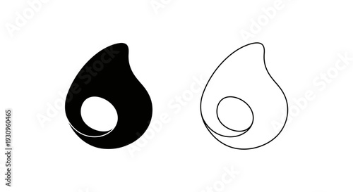 Minimalistic design of a leaf with a hole in the center Vector