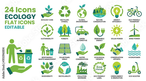 24 Ecology Icons: Sustainable Living