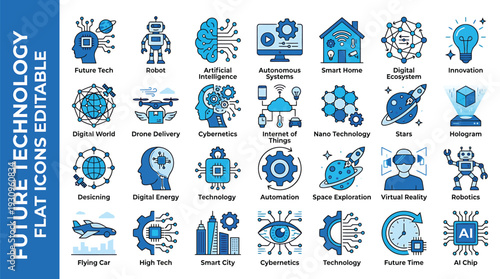 Future Technology Icons Set