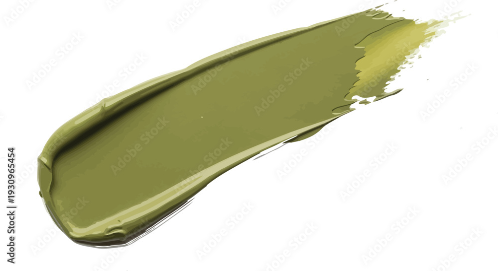 Fototapeta premium Olive green cosmetic or paint streak shows thick application texture.