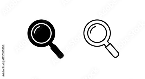Black and white magnifying glasses, vector illustration, search icon, zoom in Vector