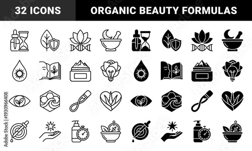 Natural skincare and holistic wellness symbols featuring hybrid botanical concepts merged with clinical laboratory tools and organic ingredient elements