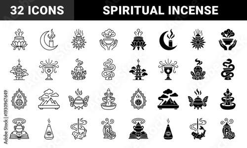 Mystical incense burners and spiritual aromatherapy vessels featuring hybrid symbolic designs like lotus cauldrons moon candles and pagoda smoke diffusers