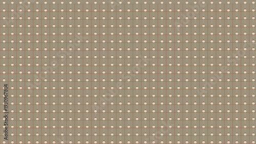 Seamless minimalist tan background featuring a repeating grid pattern of small white circular icons perfect for vintage-style textile prints and subtle home decor wallpaper