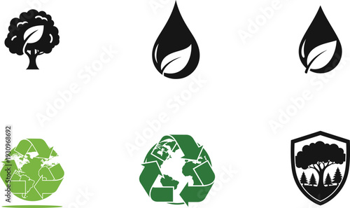 World environment day eco friendly symbols and icons
