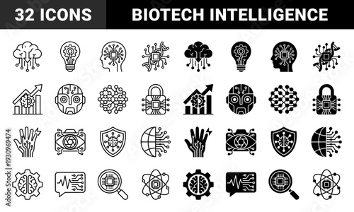 Biotechnology and Artificial Intelligence Linear and Solid Hybrid Symbols Featuring Neural Networks Genetic Circuits Robotic Brains and Cyber Security Data Processing