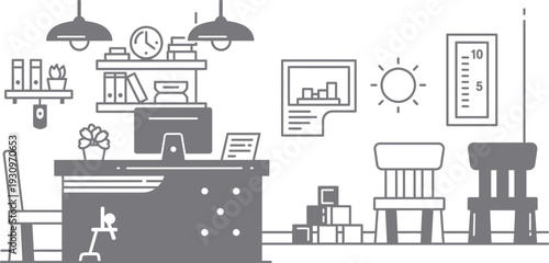 Pediatric clinic interior vector illustration with friendly atmosphere