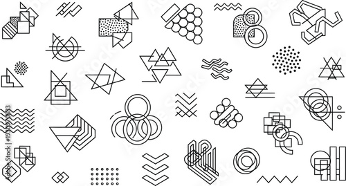 Memphis style decorative elements for vibrant graphic design