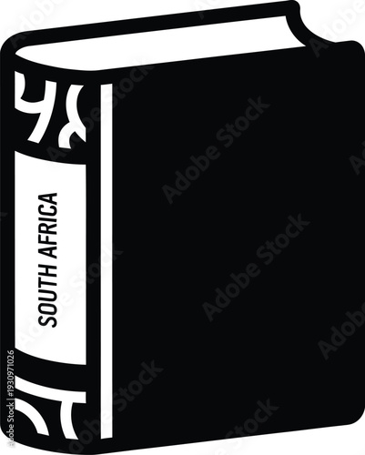 Constitution book vector icon with South African flag colors