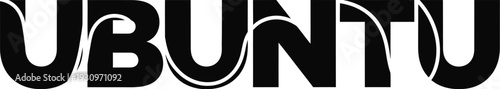 Ubuntu typography concept representing African unity and humanity