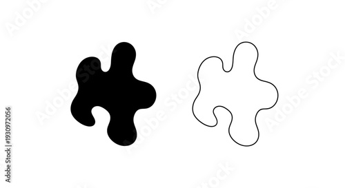 Black and white puzzle pieces on a white background Vector