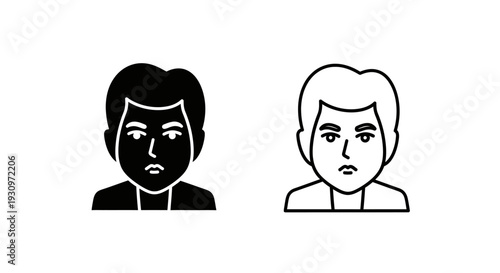 Two people with angry expressions, frustrated man and woman, emotional faces Vector