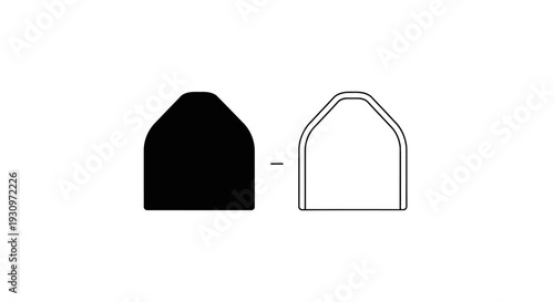 Minimalist architectural design: modern house shape with clean lines and open space Vector