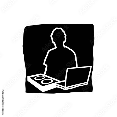 DJ spinning tracks on professional equipment