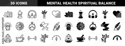 Wellness and Holistic Therapy Hybrid Symbols Combining Medical Anatomy with Organic Elements Like Leaves Brain Flowers and Spiritual Crystals