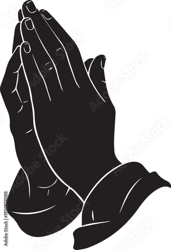 Praying hands in solemn gesture of faith and spirituality
