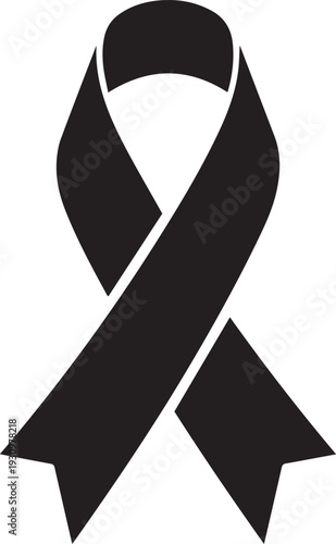 Black awareness ribbon symbolizing support and solidarity
