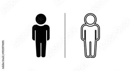 Gender symbols, male female icons, vector illustration, simple design, black and white Vector