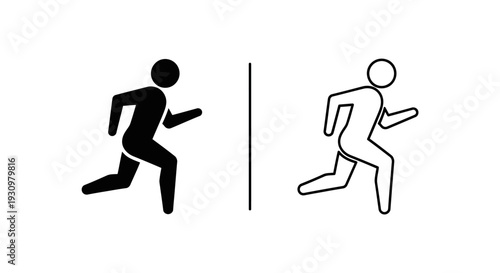 Running man and woman silhouette vector illustration for sports design Vector