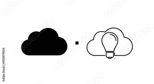Bright idea cloud concept, creative thinking, innovation, inspiration Vector