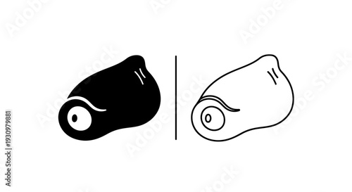 Two different types of toothbrushes with a dividing line in the middle Vector