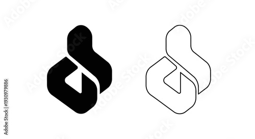 Modern abstract geometric shape design with black and white color Vector