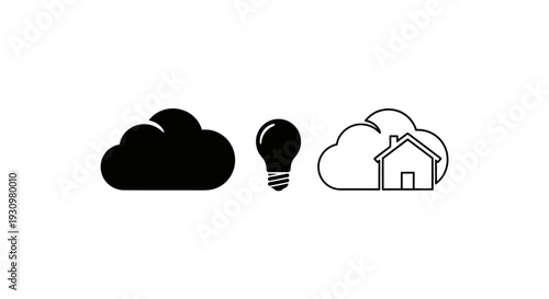 Innovative home solutions with cloud technology and smart lighting Vector