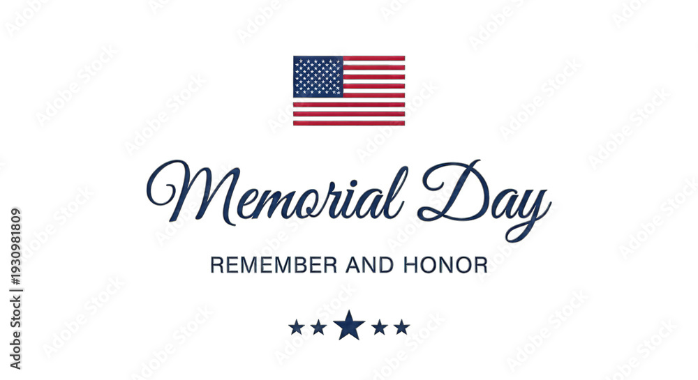 Obraz premium Memorial day patriotic american flag isolated on transparent background