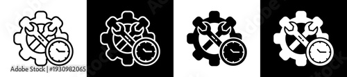 Service Icon In Flat Version On Black And White Background