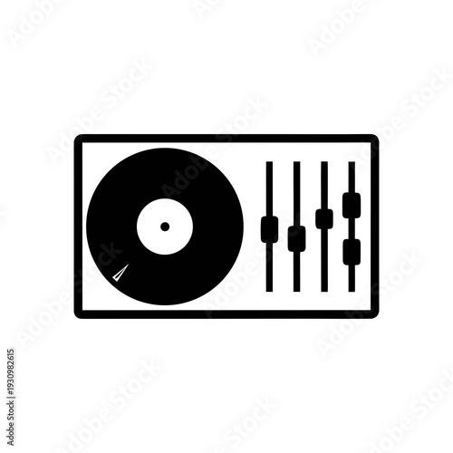 DJ controller with turntable and sound mixer