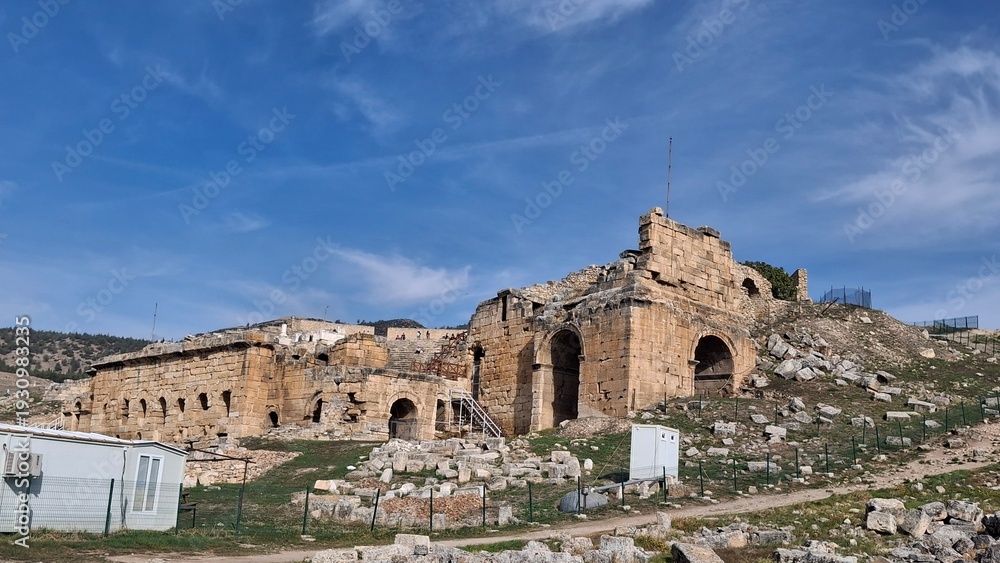 Obraz premium Ruins of the Ancient City of Hierapolis located in Denizli Turkey