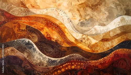 Abstract Waves of Warmth - An Intricate Dance of Color and Texture.