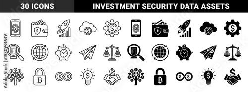 Financial technology hybrid symbols featuring monetary growth rocket investment tree encrypted wallet and global transaction data processing concepts