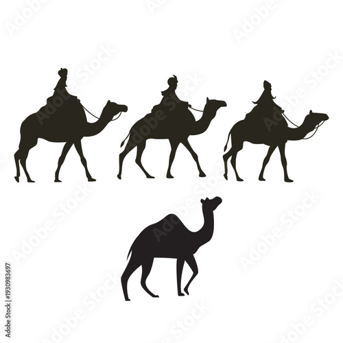 camels in the desert